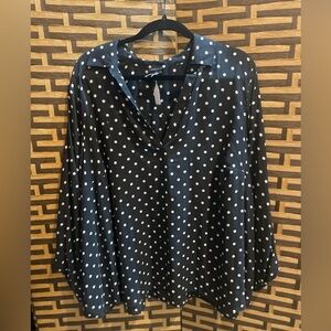 TORRID black white polka dot blouse womens 3x